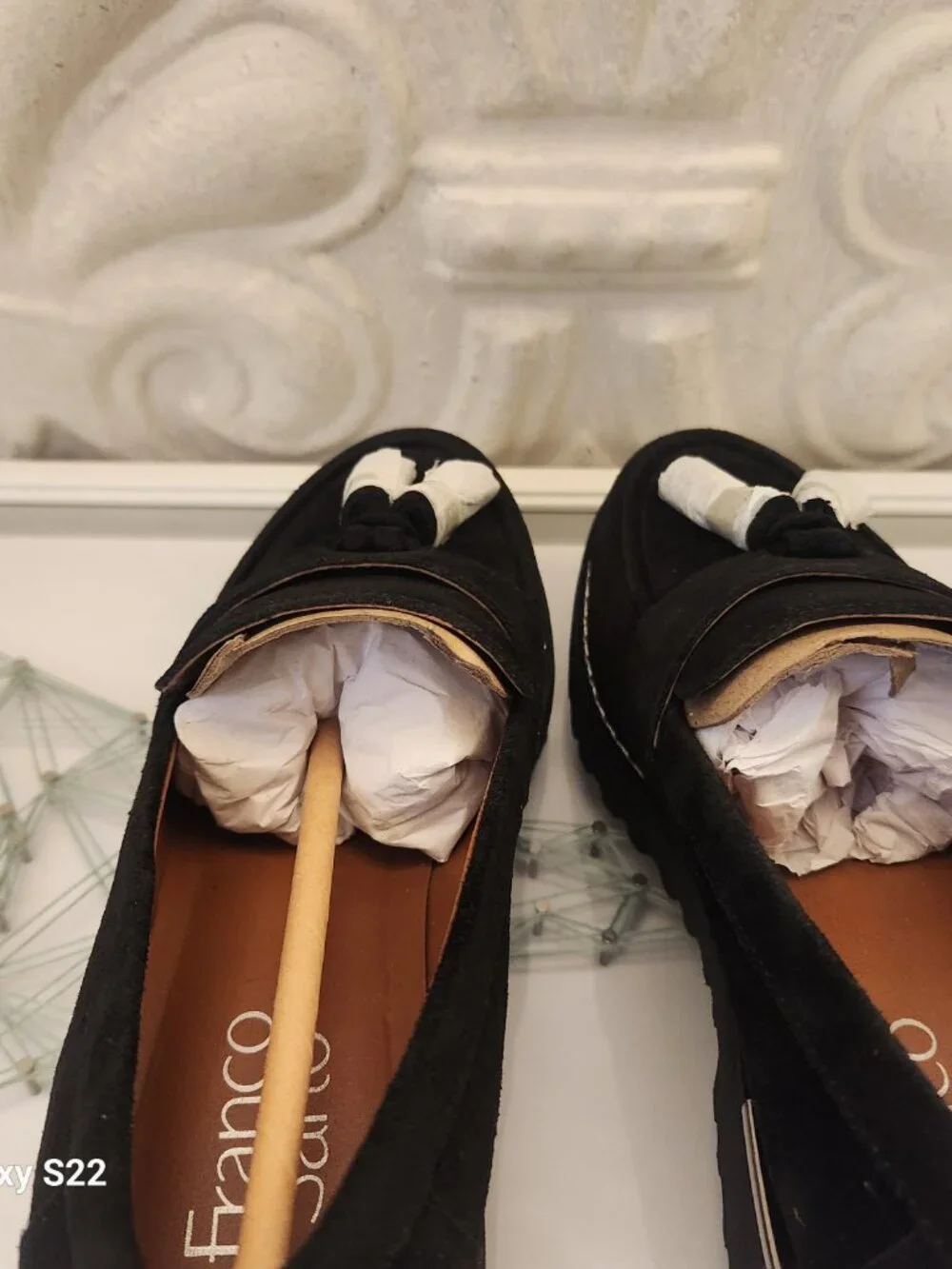 Franco Sarto Carolynn Black Suede Tassel Loafers. NIB. Size 6